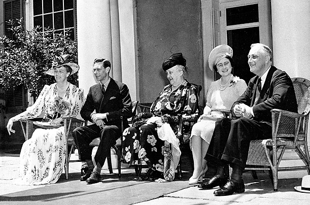 First Lady Eleanor Roosevelt; King George VI of England; Mrs. Sarah Roosevelt (mother to her only child, the President); Queen Elizabeth (the “Queen Mother”); and President Franklin D. Roosevelt.