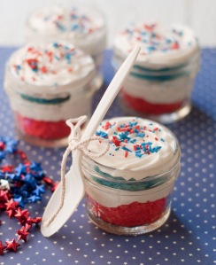 4th of July Cupcakes in a Jar